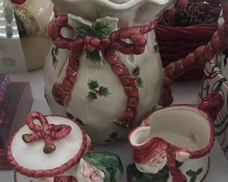 Fitz & Floyd Old World Holiday Pitcher Creamer and Sugar