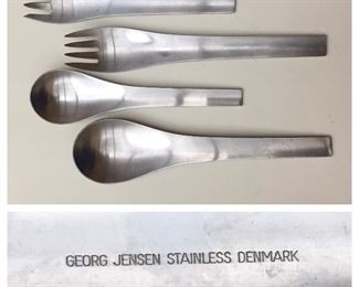 4 Pieces Georg Jenson Blue Shark Stainless