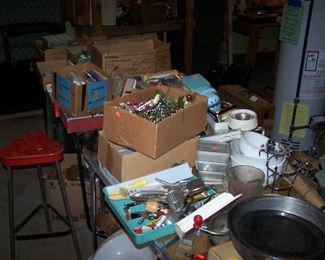 TABLES OF KITCHEN ITEMS & OTHER MISC.