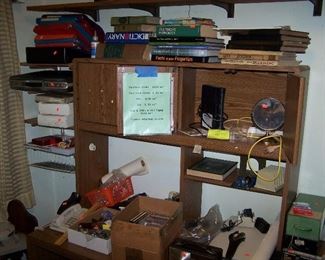 COMPUTER DESK, BOOKS & MISC.