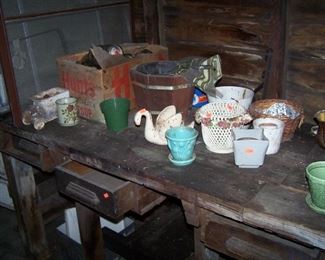 FLOWER POTS IN THE GARAGE