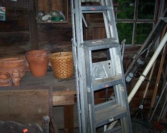 ALUMINUM LADDERS, BASKETS & MISC.