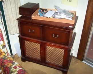 OLD MAHOGANY CABINET--RADIO & RECORD PLAYER ARE NO LONGER IN THE CABINET