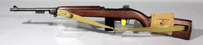 Enfield Plainfield Machine M1 .30 Cal Rifle SN# P207 With Khaki Gun Sling And Mag Holder