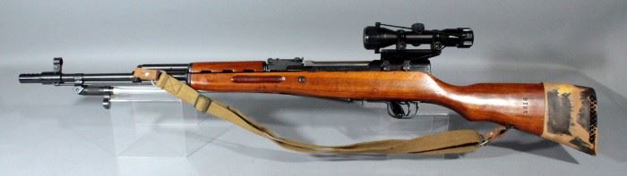 China SKS 7.62x39mm Rifle SN# 2301318A With Leapers 6x32 Scope And Canvas Sling