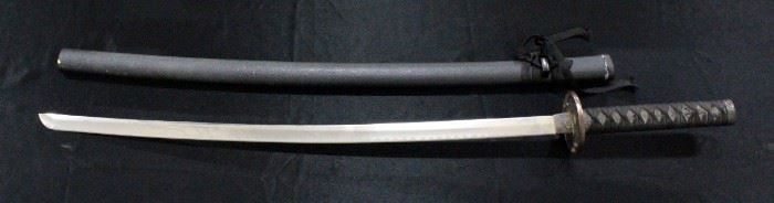 Samurai Sword With Dragon Embossed HIlt 38.5"OL WIth Scabbard