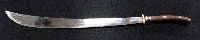 Eastern Scimitar Sword With Brass HIlt And Wood Handle 37.5"OL
