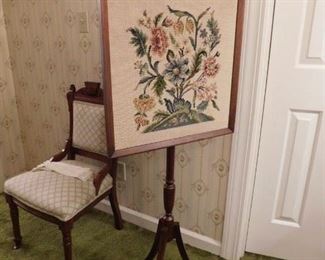 Framed Needlepoint with Stand