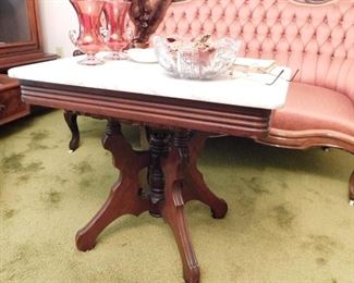 Marble Top Eastlake Table
