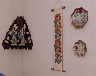 Corner Wall Shelves/French and German Porcelain 