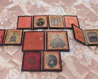 Assorted Ambrotypes in Cases