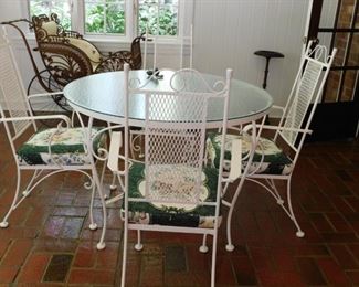 Metal and Glass Patio Set 