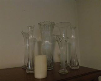 Old Stretch Glass Vases