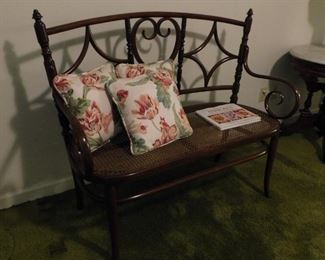 Old Wicker Bottom Love Seat