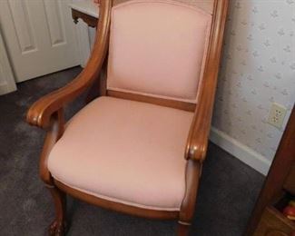 Old Ball and Claw Feet Arm Chair