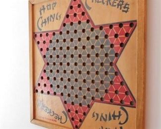 Wooden Hop Ching Checkers Board