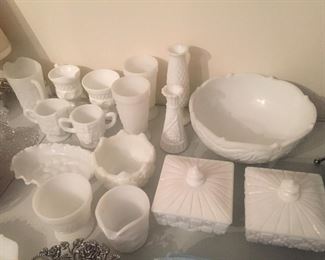 Assorted Milk Glass(Westmoreland and more)