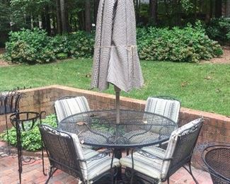 Patio Table, Chairs and Umbrella