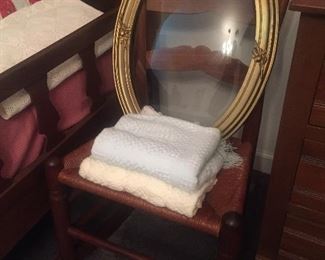 Gesso Frame with Oval Glass