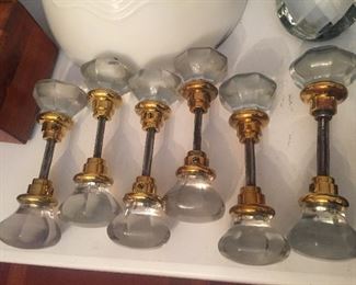 Sets of Glass Doorknobs