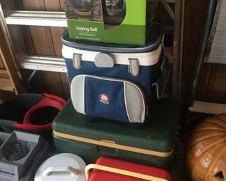 Coolers and Gazing Ball