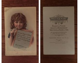 Wheelock Piano Victorian Trading Card