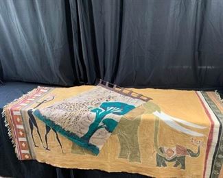 Batik Hand Painted Wall Hanging and Sheet from Botswana