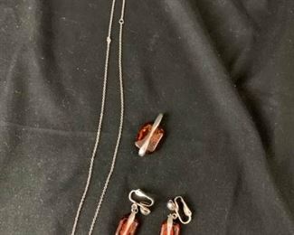 Sterling Silver Necklace and Earrings