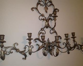 Brass wall candleholders (as is)