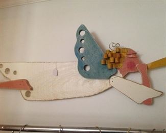 Angelic wooden wall hanging