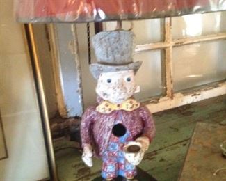 Vintage & whimsical Mad Hatter lamp