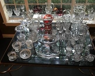 A wonderful collection of crystal including Baccarat, Orrefors, Waterford and much more!