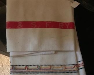 Bar towels from the Santa Fe Railroad and the Santa Fe Chiefs luxury cars