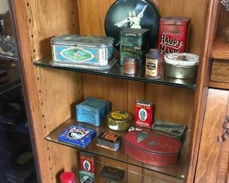 A great collection of antique tins