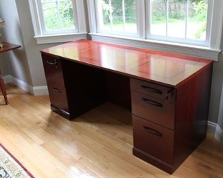 desk with locking file drawers