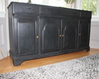 Chalk painted dining room server with drawers and cabinets