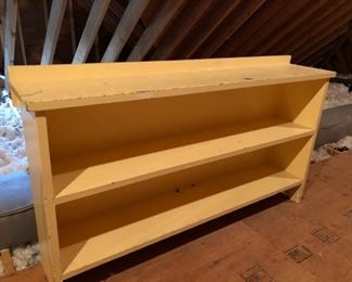 64x37x13 inch bookshelf, painted yellow