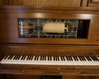 Player Piano with Lots of Music - Works Well!