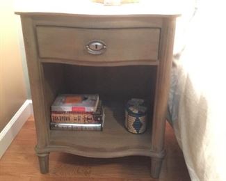 Restoration Hardware night stand in antique gray.