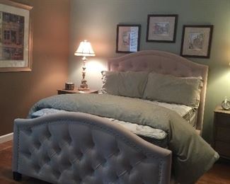 Upholstered queen size bed....Beautiful.