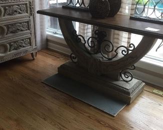 Stone and iron Console.