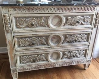 Stone top chest.