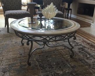 Round coffee table.