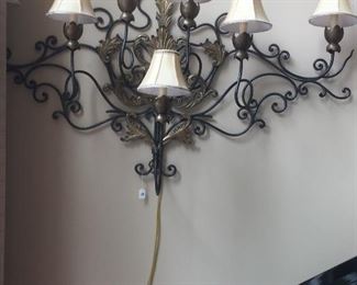 Large wall sconce fixture.