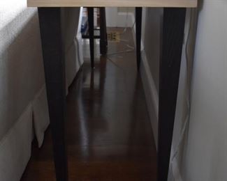 Console table with inlaid checkerboard edge