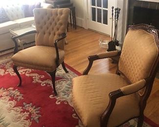 Antique gold and Mahogany chairs