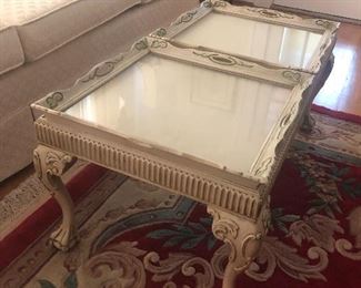 Antiques serving tray and table