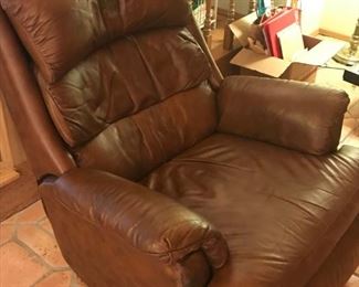 Leather recliner lounge chair