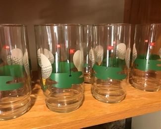 Golf theme glassware