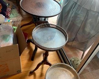 vintage brass/wood tables